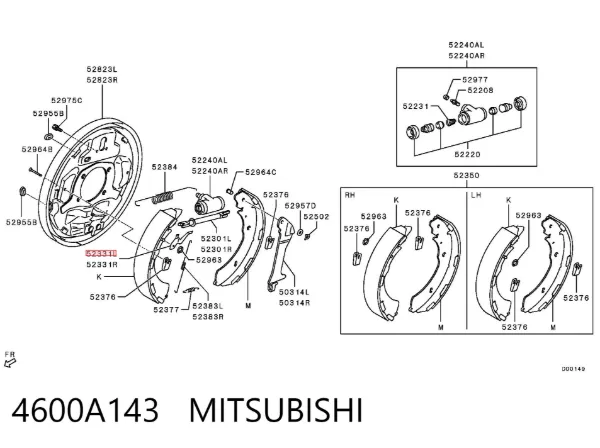 Регулятор заднього барабанного гальма 4600A143 Mitsubishi