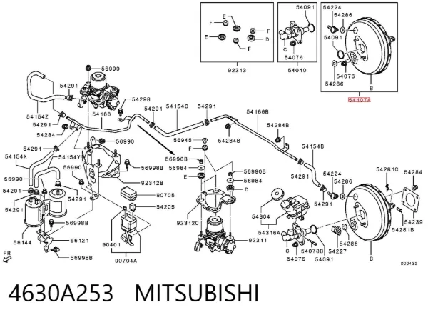 Підсилювач гальм 4630A253 Mitsubishi