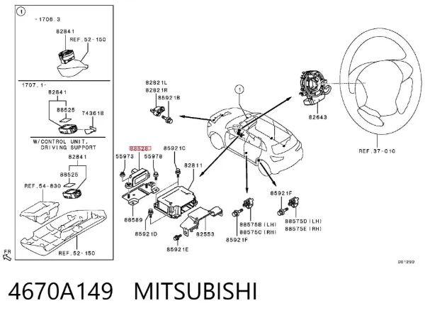 Датчик поперечного прискорення (ESP) 4670A149 Mitsubishi