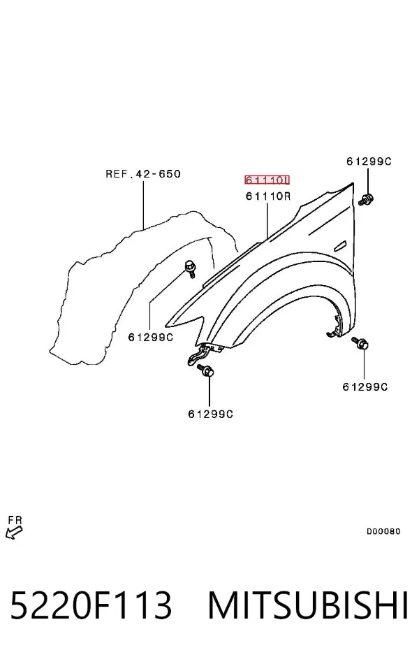 Крило переднє ліве 5220F113 Chrysler