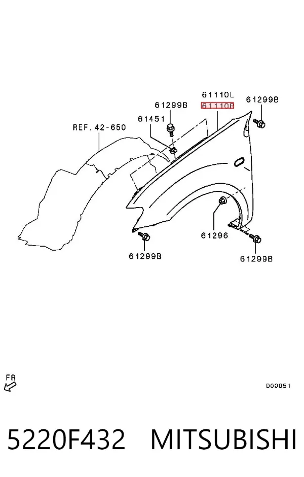 Крила 5220F432 Mitsubishi