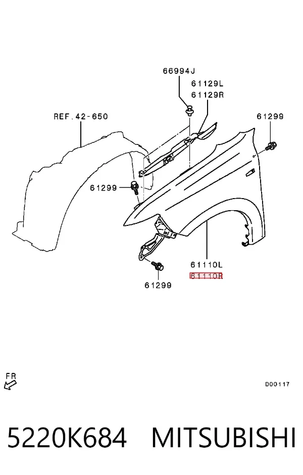 Крила 5220K684 Mitsubishi