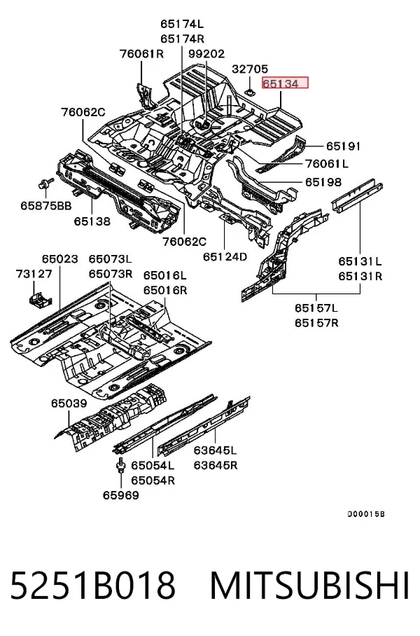 Днище кузова 5251B018 Chrysler