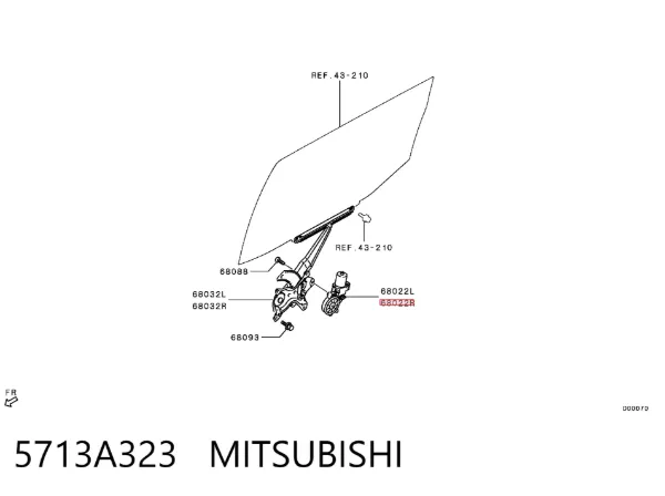 Двигун склопідіймача двері передньої, правої 5713A323 Mitsubishi