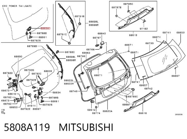 Замок багажника 5808A119 Mitsubishi