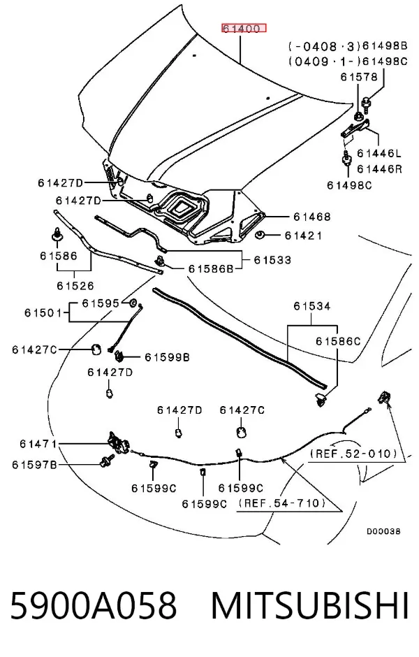 Капот 5900A058 Mitsubishi
