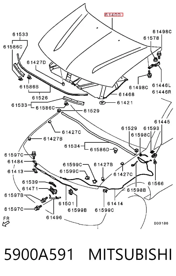Капот 5900A591 Mitsubishi