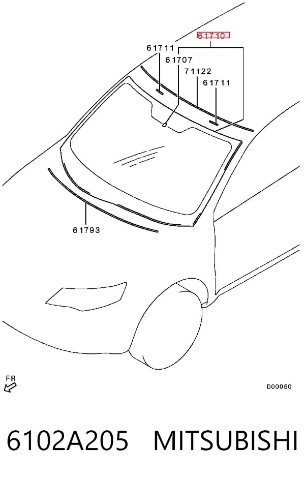 Лобове скло 6102A205 Mitsubishi
