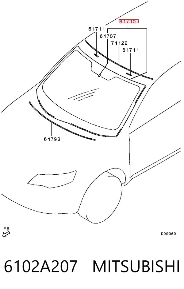 Лобове скло 6102A795 Chrysler