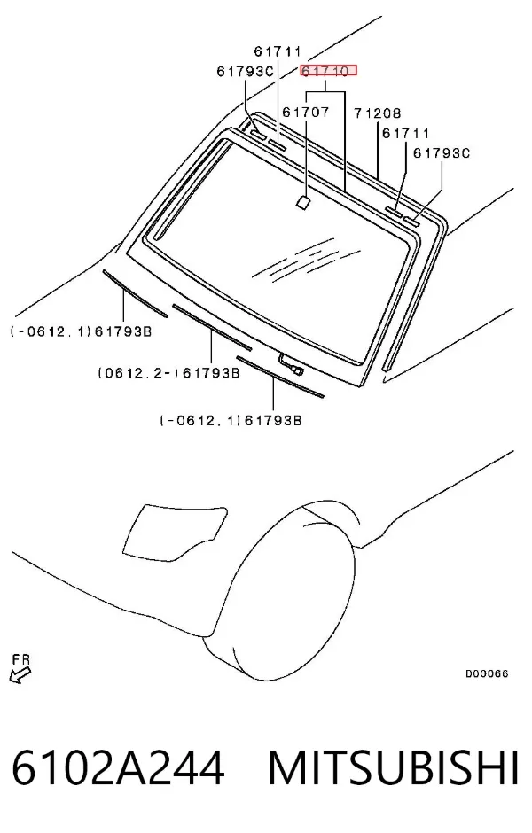 Лобове скло 6102A244 Mitsubishi