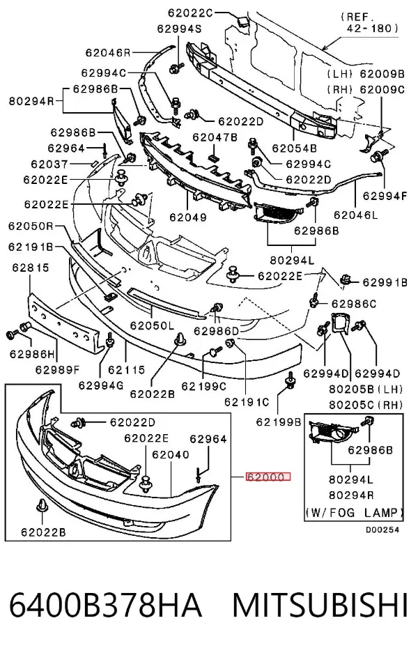 Передній бампер Mitsubishi Lancer IX
