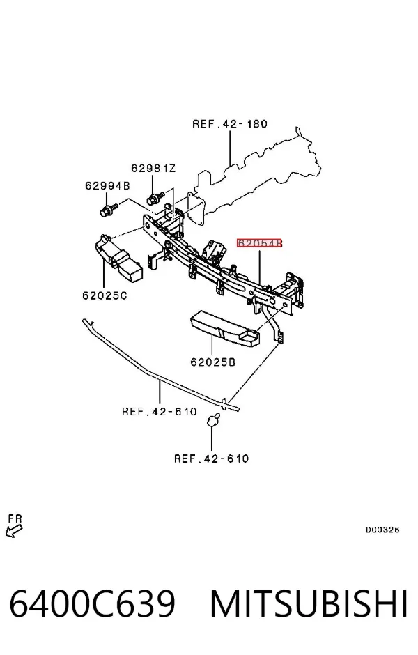 Підсилювач бампера переднього 6400C639 Mitsubishi