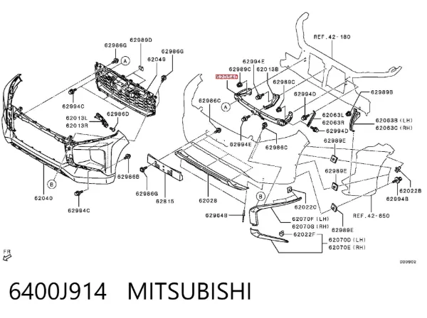 Підсилювач бампера переднього Mitsubishi L 200 V