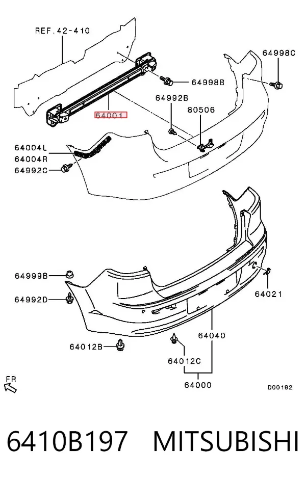 Підсилювач заднього бампера 6410B197 Mitsubishi