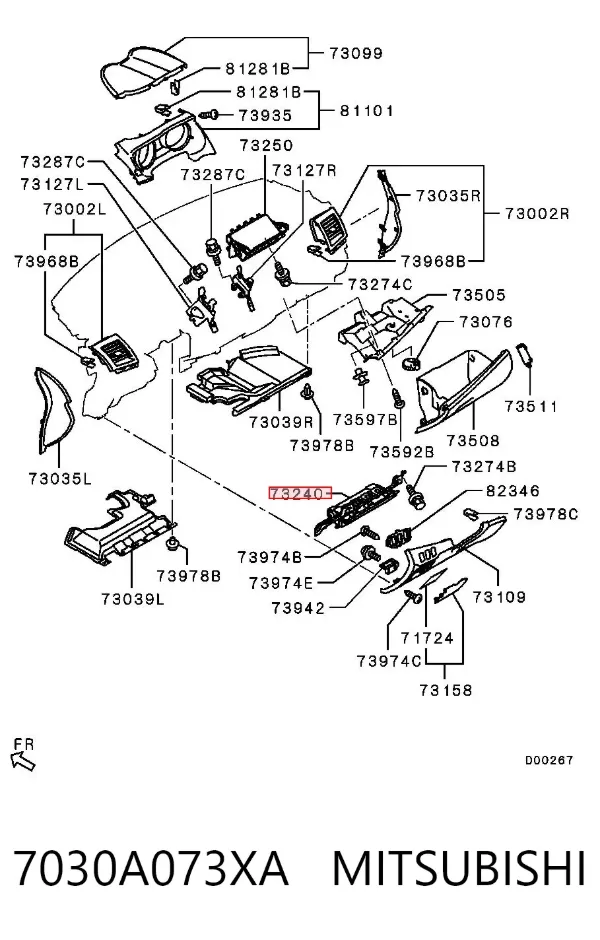 Подушка безпеки, водійська, AIRBAG, захисту колін 7030A073XA Mitsubishi