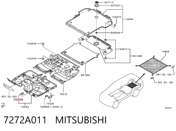 Кріплення килимків салонних, комплект 7272A011 Mitsubishi