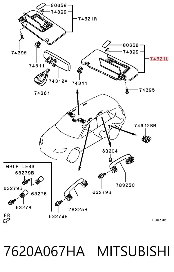 Сонцезахисний козирок Mitsubishi Outlander II XL
