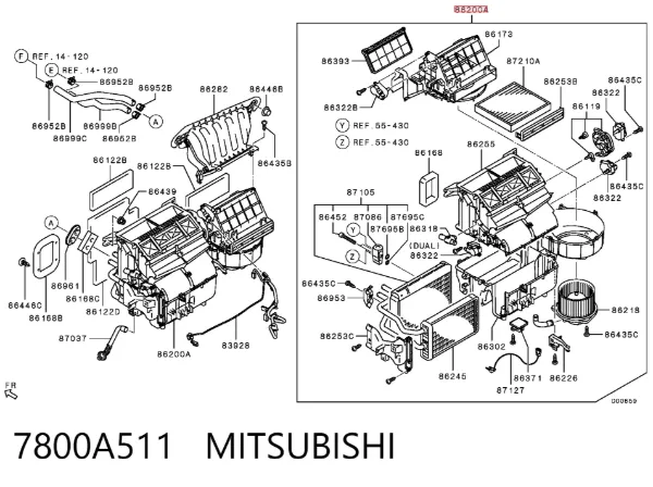Корпус печі в зборі 7800A511 Mitsubishi