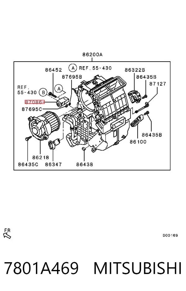 Клапан TRV, кондиціонера 7801A469 Mitsubishi