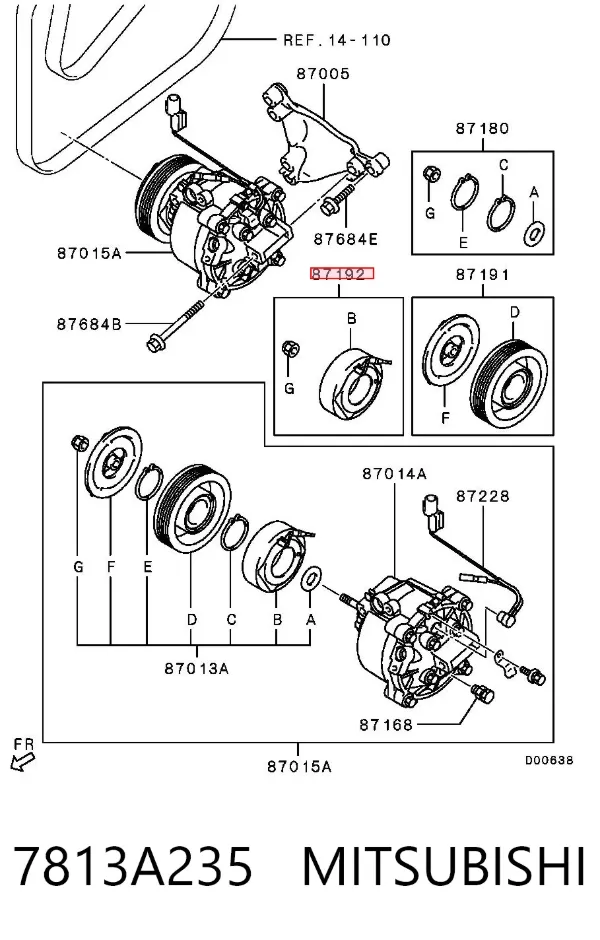 Муфта компресора кондиціонера 7813A235 Chrysler