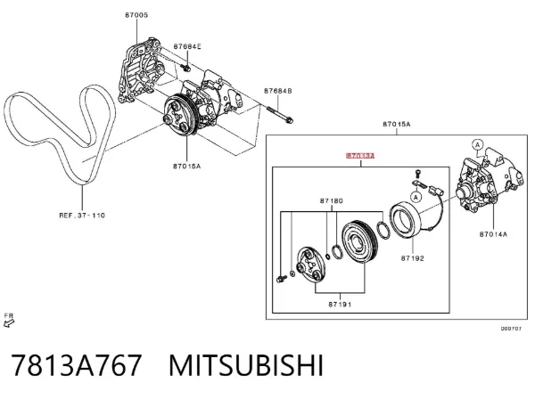 Муфта компресора кондиціонера 7813A767 Mitsubishi