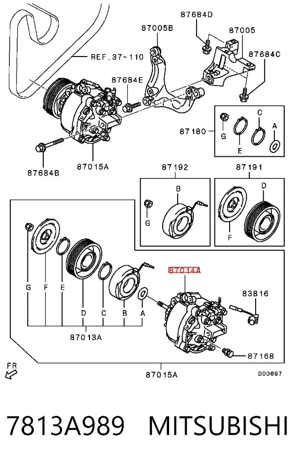 Компресор кондиціонера 7813A989 Mitsubishi