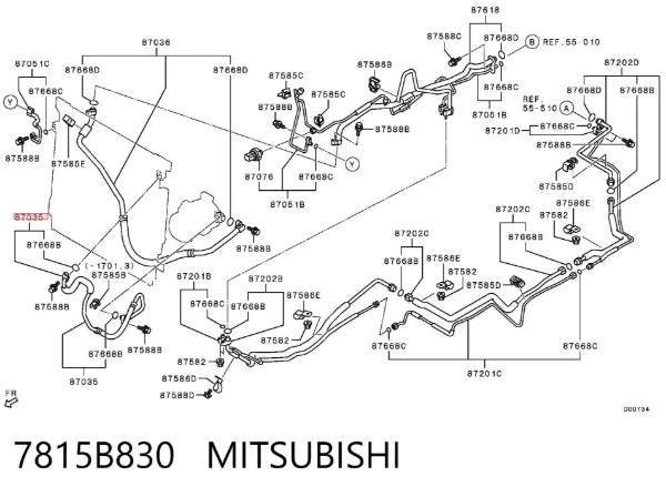 Шланг кондиціонера, від компресора до радіатора 7815B830 Mitsubishi