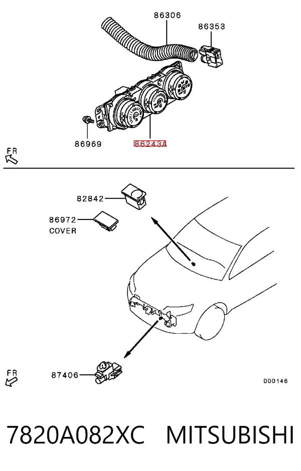 Блок управління кондиціонером 7820A082XC Mitsubishi
