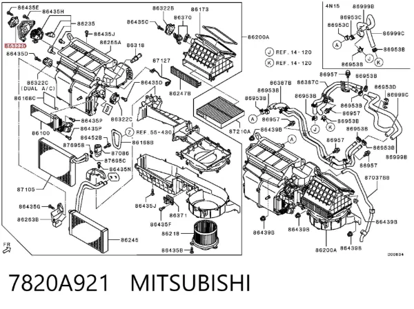 Привід заслінки печі 7820A921 Mitsubishi