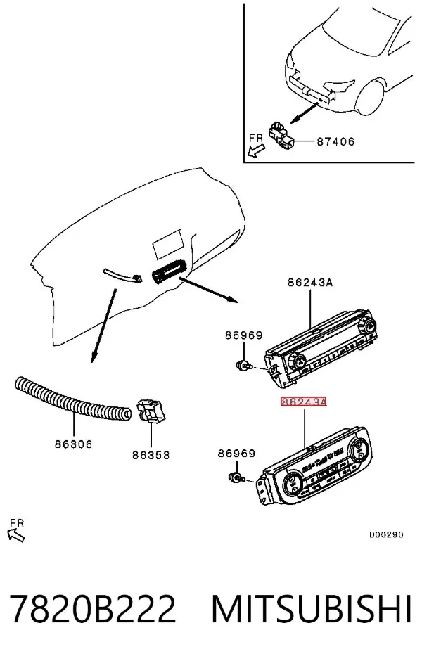 Блок управління кондиціонером 7820B222 Mitsubishi