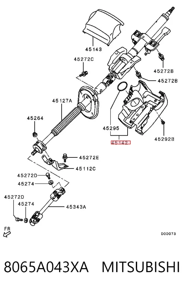 Захисний кожух кермового механізму 8065A043XA Mitsubishi