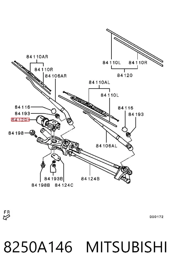 Двигун склоочисника лобового скла (трапеції) 8250A146 Mitsubishi