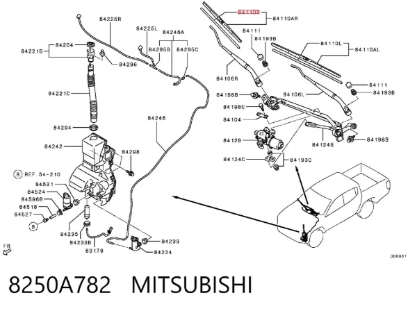 Гумка склоочисника пасажирська 8250A782 Mitsubishi
