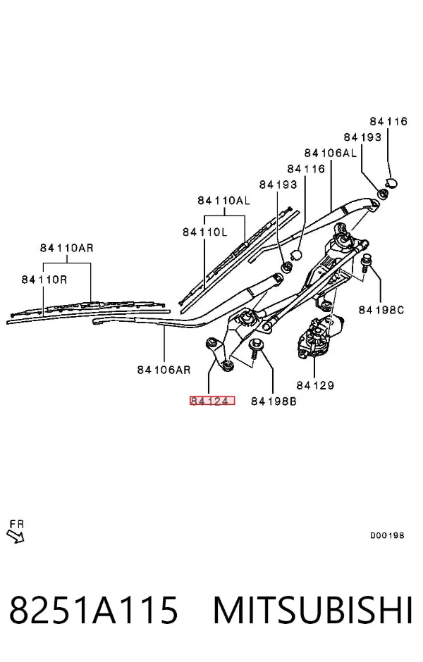 Трапеція рульова в зборі 8251A115 Mitsubishi