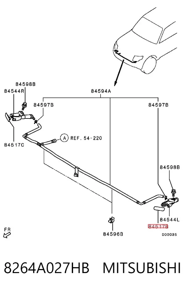 Накладка форсунки омивача фари передньої 8264A027HB Mitsubishi