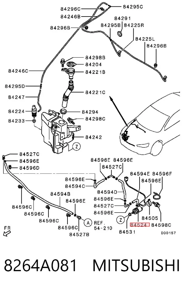 Насос-двигун омивача фар 8264A081 Mitsubishi