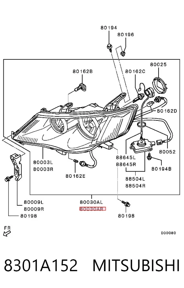 Фара права 8301A152 Mitsubishi
