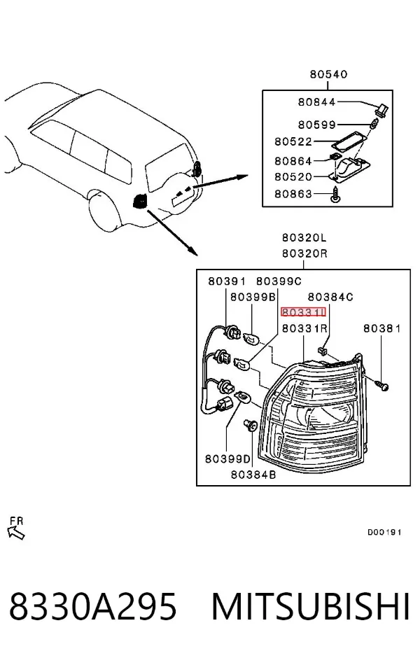 Лівий стоп 8330A295 Mitsubishi
