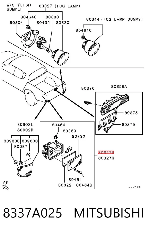 Фара протитуманна задня, ліва 8337A025 Mitsubishi