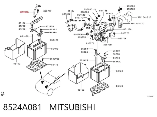 Кабель маси акумулятора (АКБ) 8524A081 Mitsubishi