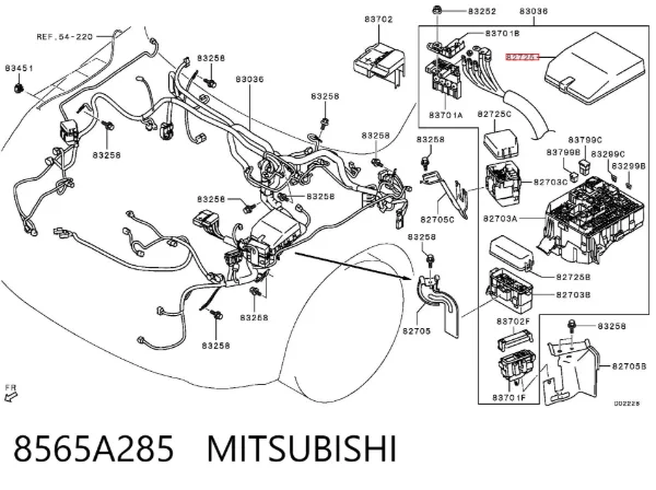 Кришка блока запобіжників 8565A285 Mitsubishi