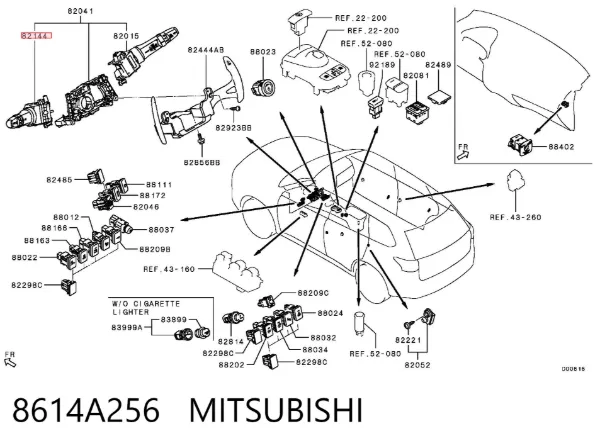 Перемикач підрульовий, лівий 8614A256 Mitsubishi