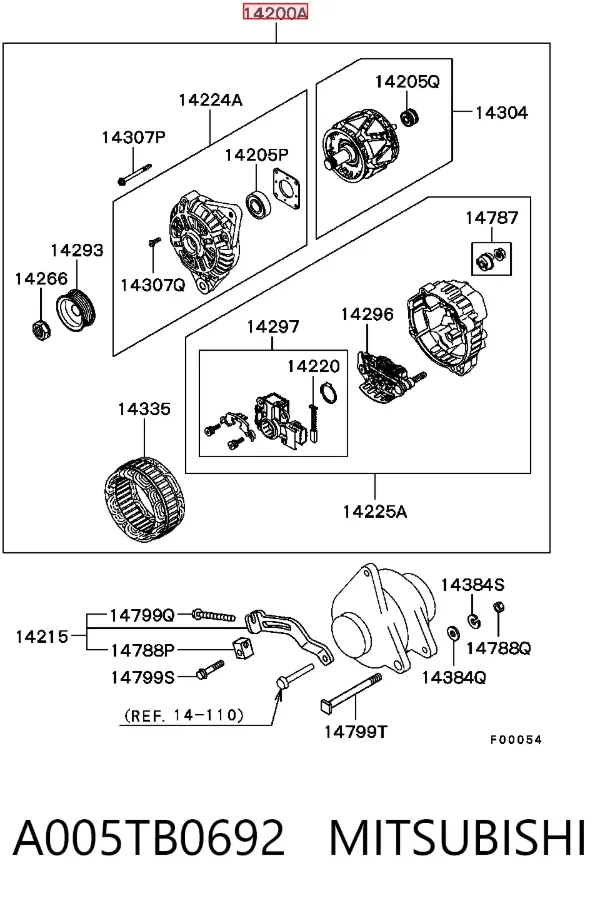 Генератор A005TB0692 Mitsubishi