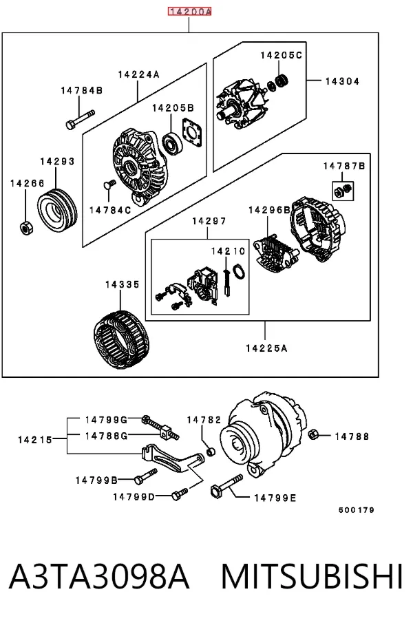 Генератор A3TA3098A Mitsubishi