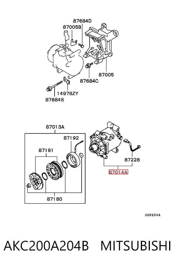 Компресор кондиціонера AKC200A204B Mitsubishi