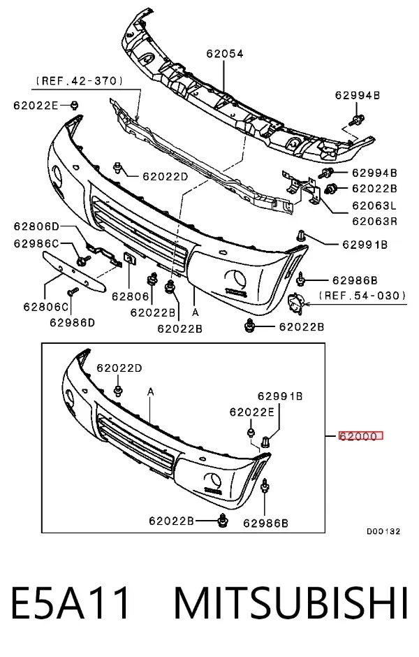 Передній бампер E5A11 Mitsubishi