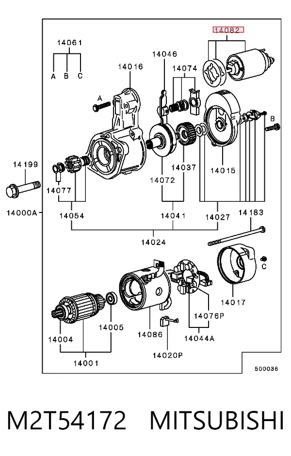 Втягуюче реле стартера M2T54172 Mitsubishi