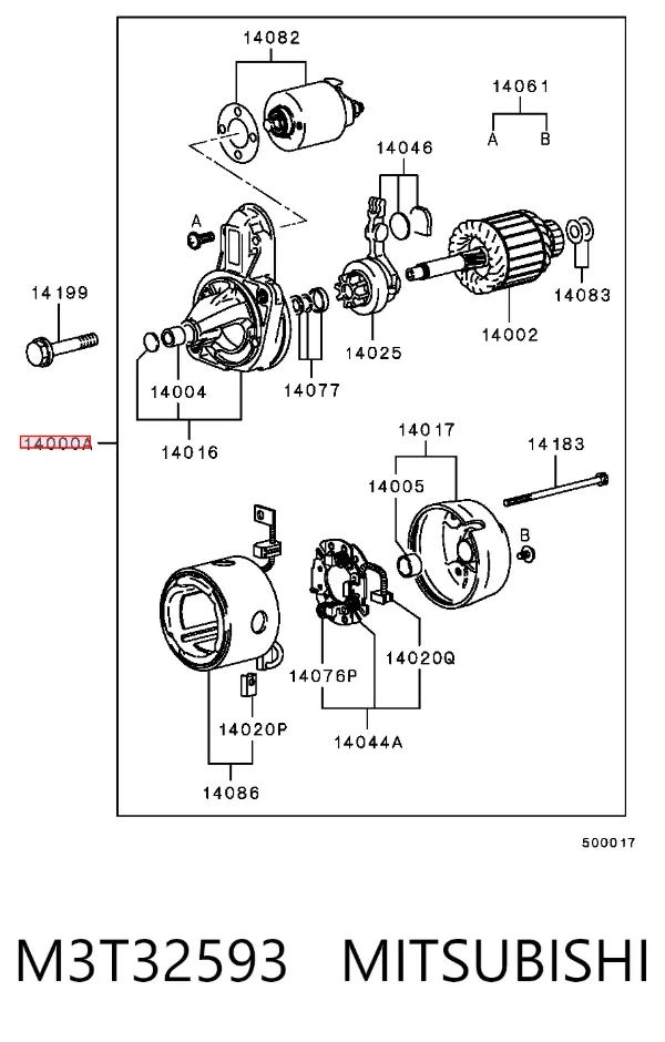 Стартер M3T32593 Mitsubishi