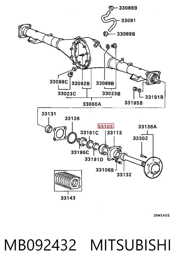 Підшипник задньої ступиці MB092432 Mitsubishi