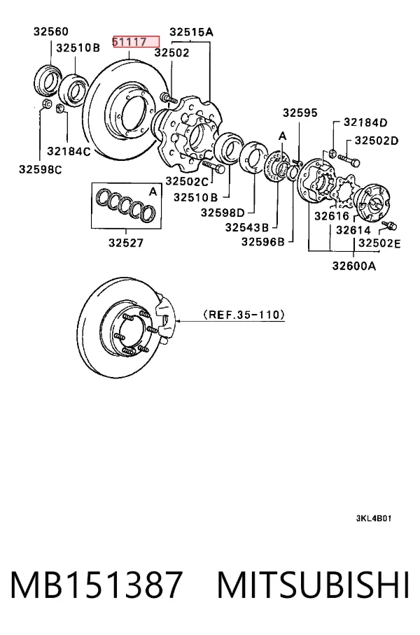 Гальмівні диски передні MB151387 Mitsubishi